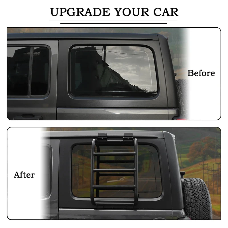 High Quality Aluminum Alloy Rear Window Climbing Ladder Protective Frame JL 2018-2025