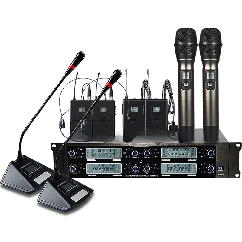 One to eight handheld collar clip headset wireless microphone outdoor audio stage performance