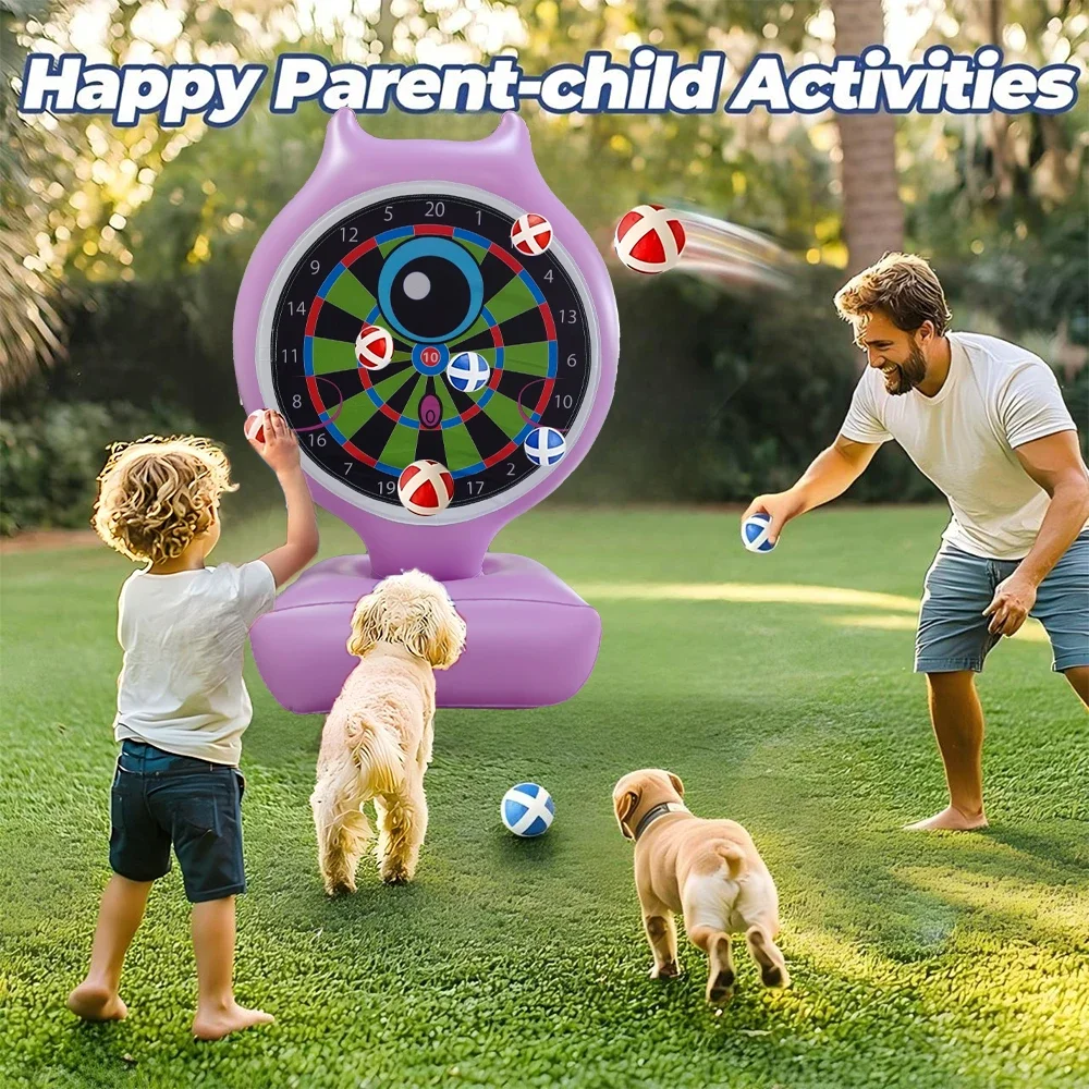 PVC Inflatable Target Adult Kids Toss Toy for Water-Dart Football Penalty Dart Board Sticky Fun