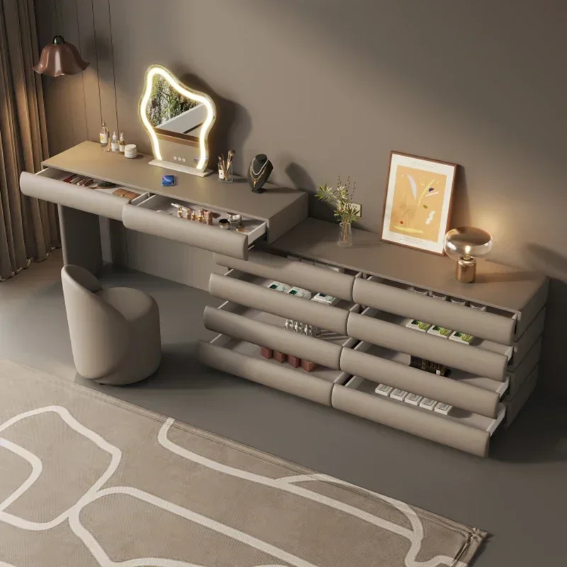 Children's Dressing Table Girl Rooms Nordic Vanity Organizers Storage Bedroom Luxury Furniture Makeup Vanity Table with Mirror