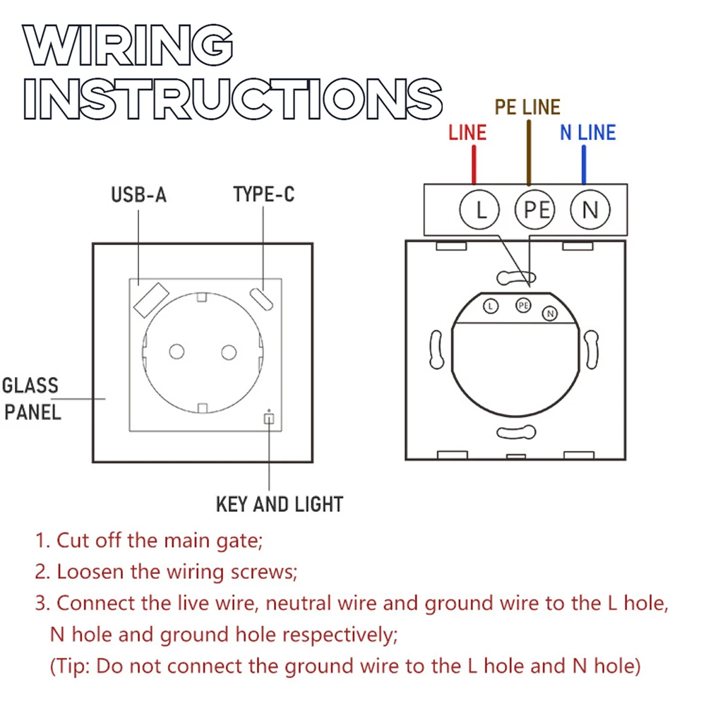

Type-C WiFi Smart Wall Socket Power Monitor USB-C EU Plug Outlet APP Wireless Remote Control Work with Alexa Google Home