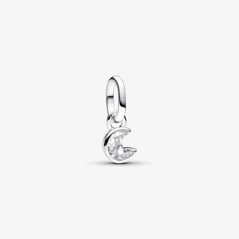 Sparkling Moon Mini Dangle Charm 925 Sterling Silver beads Fits Original Pandora Me bracelets Jewelry Making