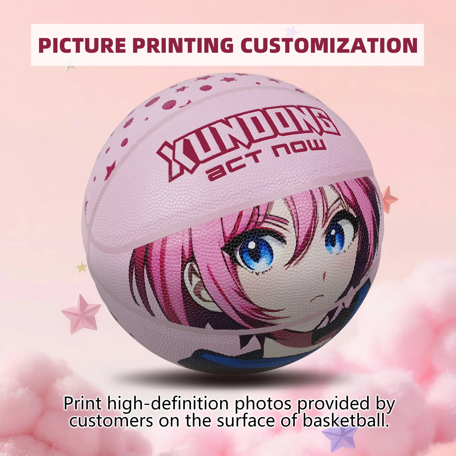 Customized Basketball-Indoor/Outdoor Kids Youth Adult Size 7 Composite Leather Ball Birthday Gifts Wear-resistant High Quality