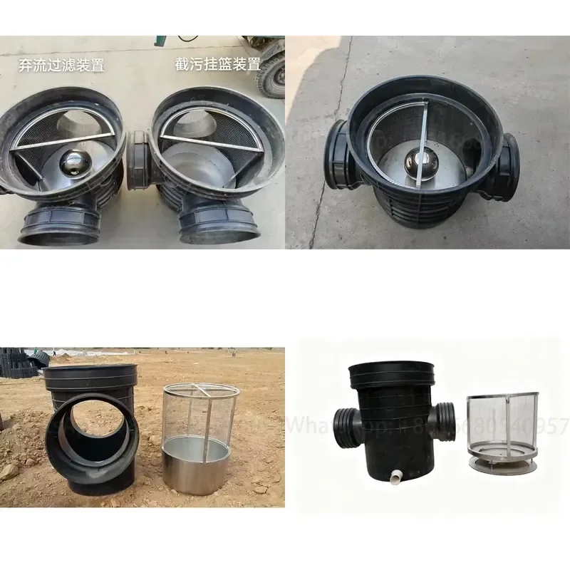 HDPE Plastic Building Materials Stormwater First Flush Diverter Manhole Rainwater Harvesting Underground Filtration Screening
