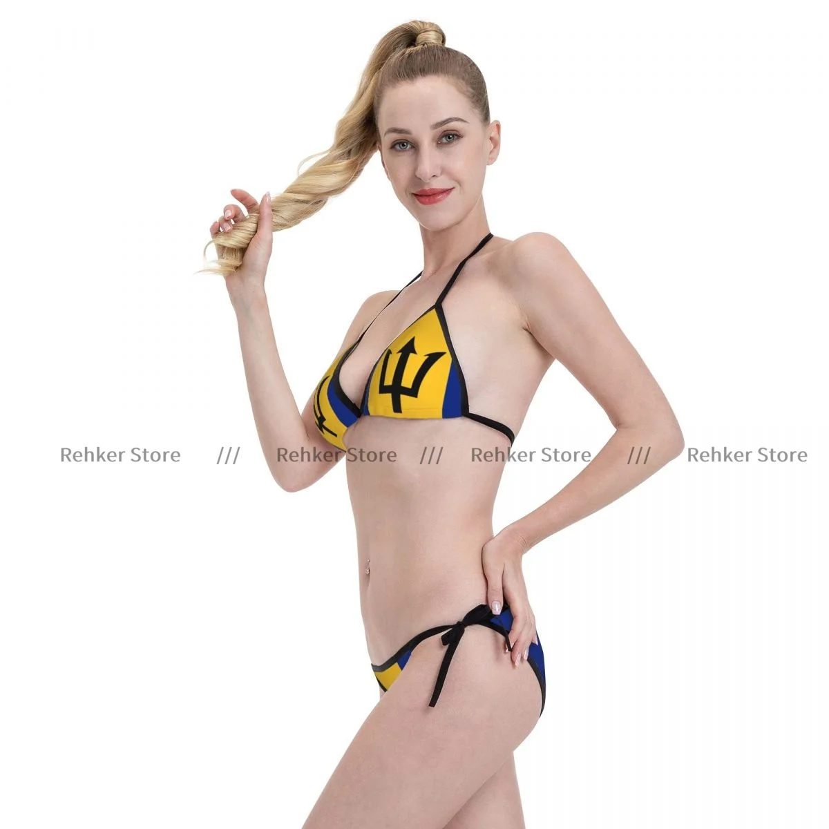 Sexy Bikini Vrouwen Badpak Tweedelige Badmode Barbados Vlag Badpak Strandkleding