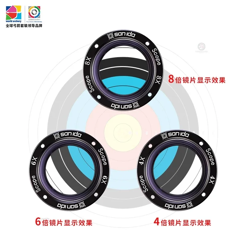 Sanlida X10 Compound Bow Sight Scope Lens 6X 8X Magnified Part For Accuracy Target Or Field Archery Shooting