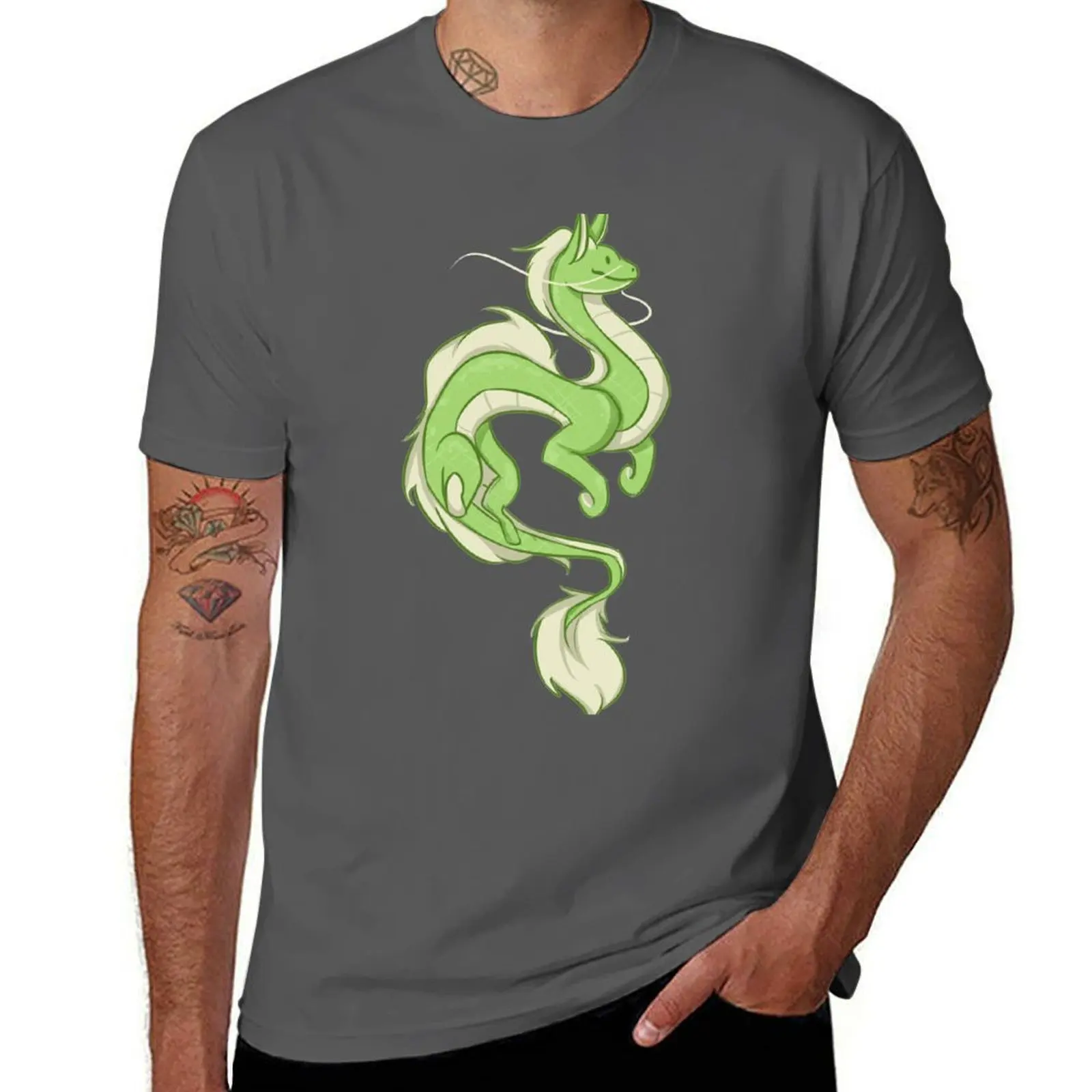

Genji Noodle Dragon T-Shirt Casual All Match Short Sleeve T-Shirt