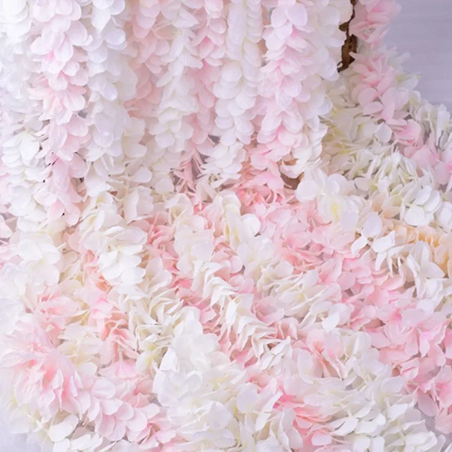 100CM Artificial Cherry Blossom Vine Silk Flowers Sakura for Party Wedding Ceiling Decor Fake Garland Arch Ivy Diy