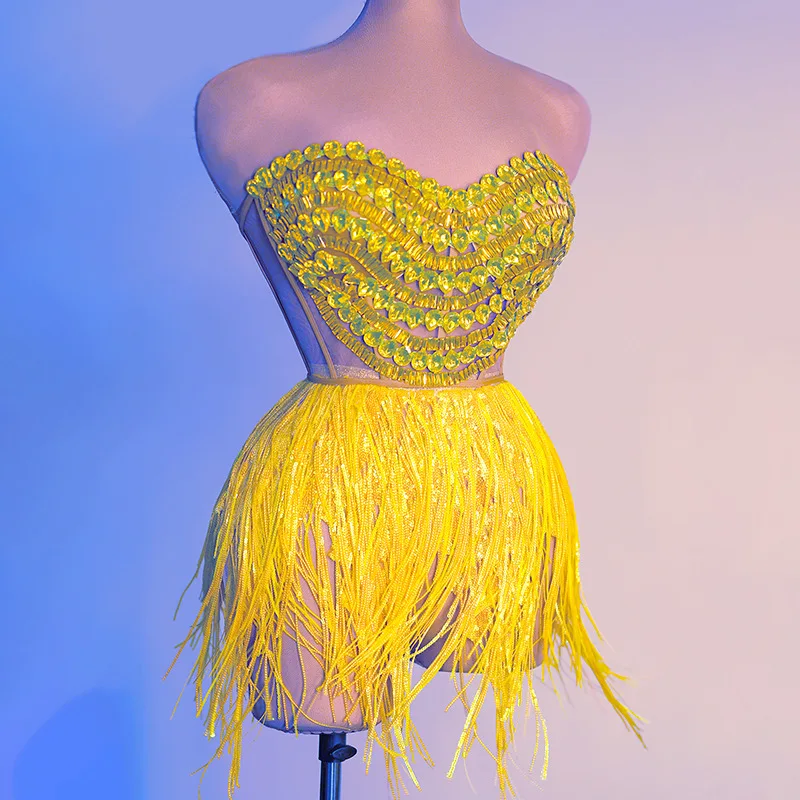 

Costume Bar Female DJ Lead DS Stage Annual Meeting Dance Costume Dinner Party Durian Robe Femme Chic Et Élégante Bodycon Dresses