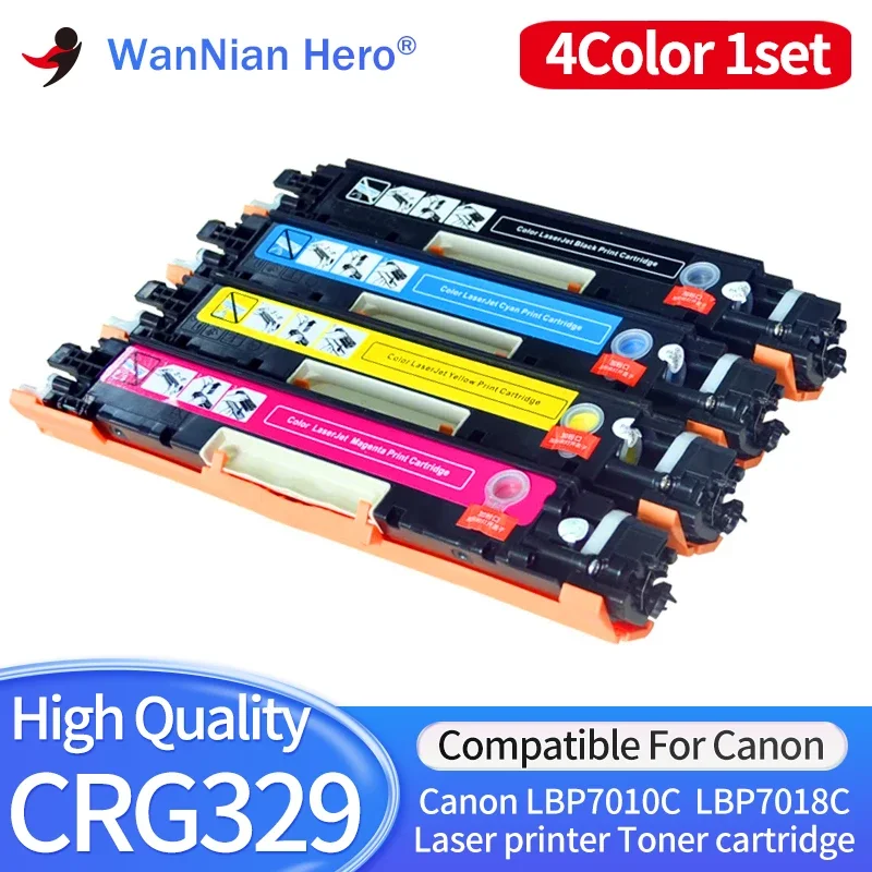 4Color Toner Cartridges Compatible For Canon LBP7010C LBP7018C Refillable Printer compatible Full Toner Cartridge LBP7010 CRG329