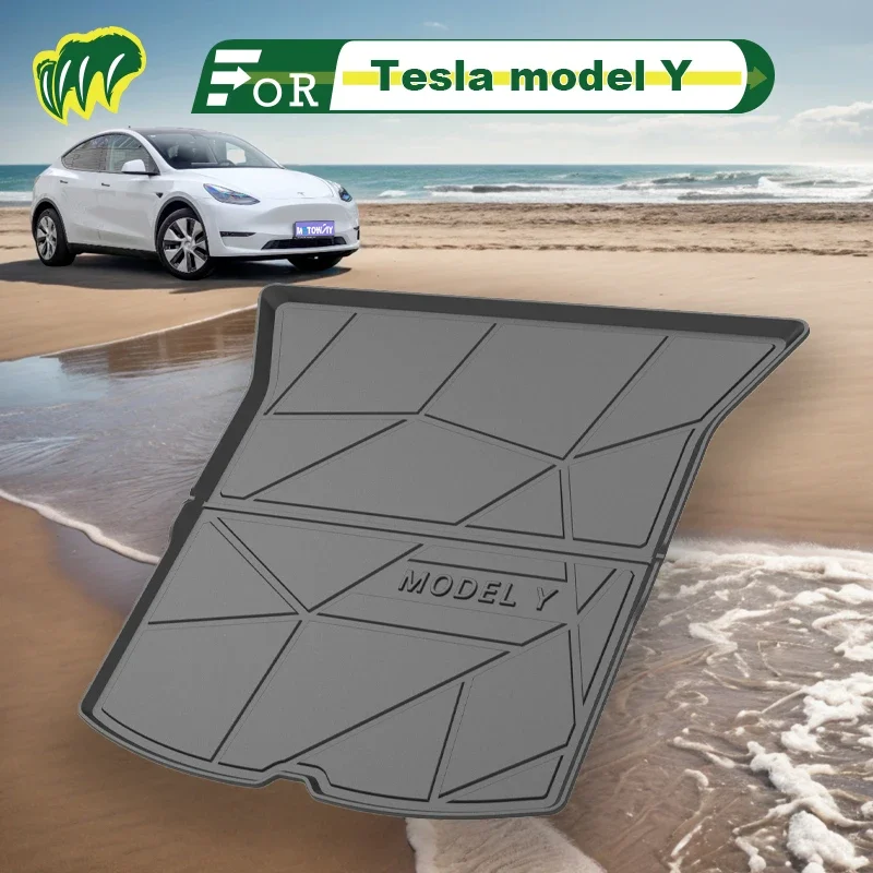 

Для Tesla model Y 2020 2021 2022 2019-2023 Коврик для багажника автомобиля на заказ Всесезонный коврик для багажника 3D-формы Лазерная измерительная подкладка багажника