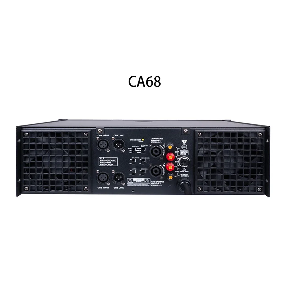 

CA68 Professional 2*1600 Watt Class H DJ Power Amplifier KTV Outdoor Audio Power Amplifier For Performance