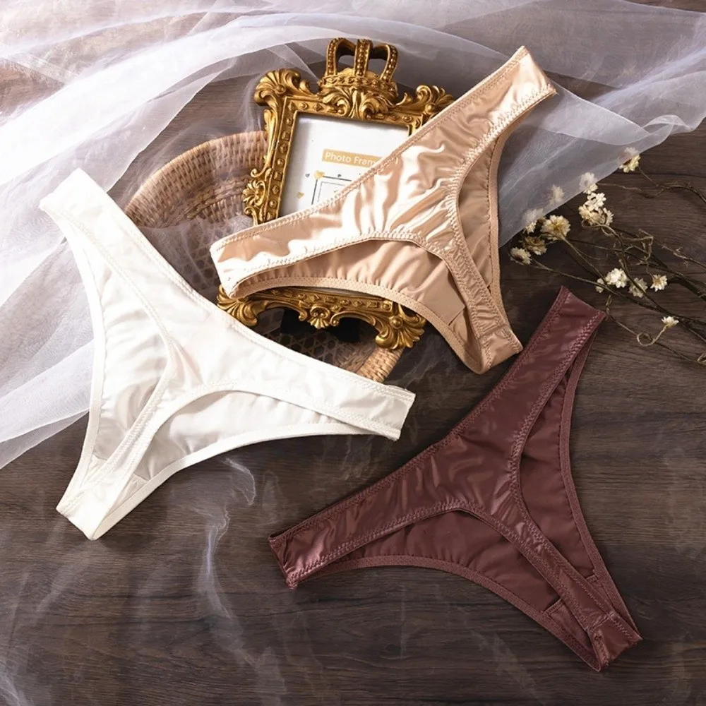 Stretchy Panties for Women Low Waist Skin-friendly Ice Silk Panties Moisture-absorbing Quick-drying Seamless Underwear