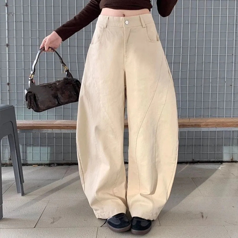 Fashion High Waist Denim Jeans Loose Wide Leg Cowboy Pants Retro Baggy Star Jeans Women Y2k Party
