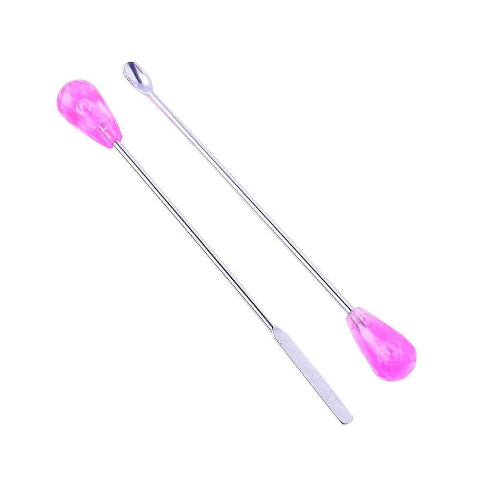 

2 PCS Nail Stirring Tool Spoon Bar Korean Microblading Pigment Tools Pink Mixing Home Use