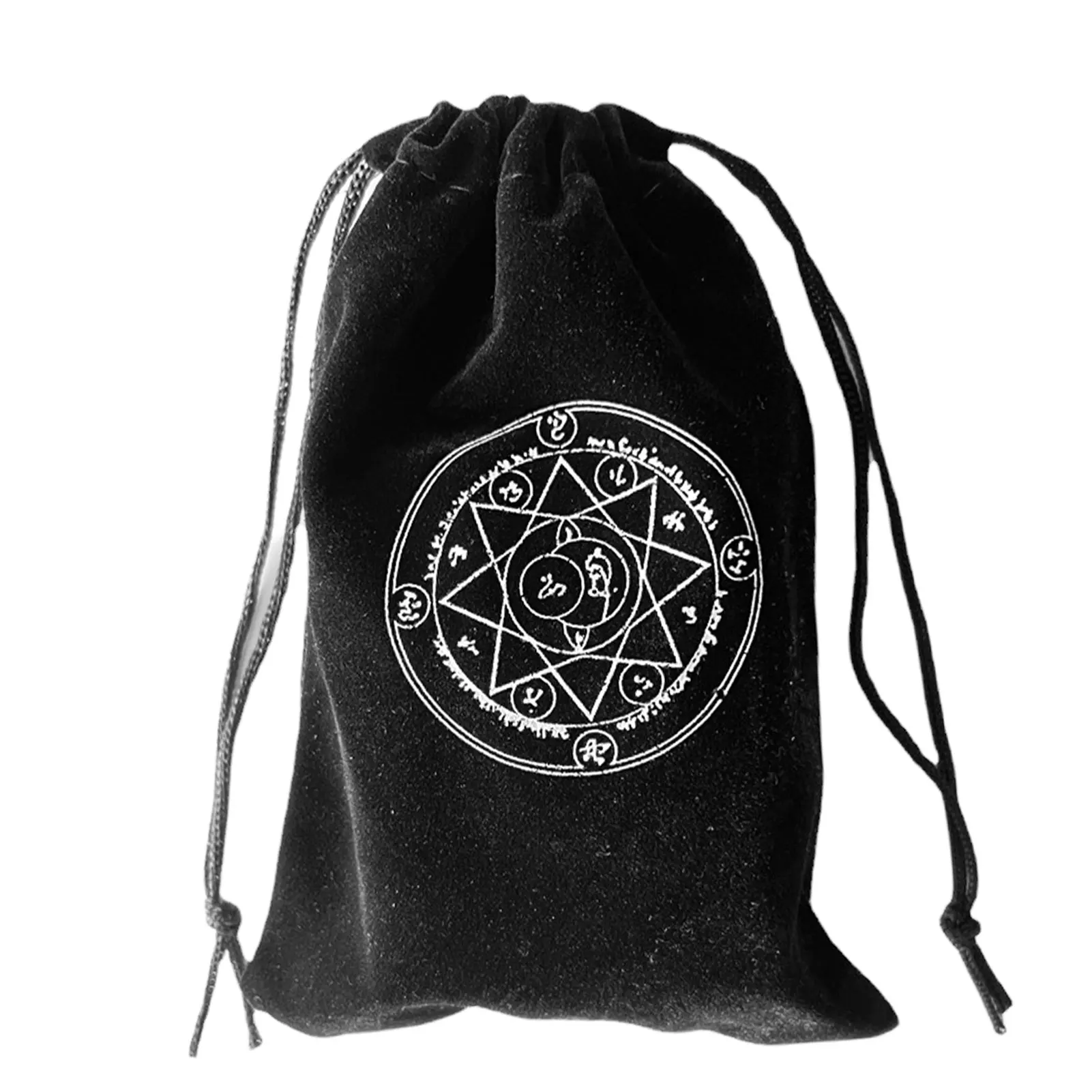 Drawstring Gift Bags Portable Cloth Drawstring Bag Pentagram Bags with Drawstrings Tarot Card Holder Jewelry Bags Flannel Print