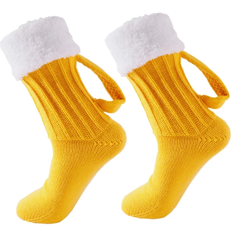 

High quality Beer Socks Coarse 3D MUG Autumn Winter Warm Acrylic Knitted Foot Covers mid-calf Floor Sports Ankle Crew 7W258