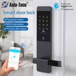 Ttlock App Bluetooth to Wifi Electronic Lock Handle Smart Home Remotely Unlock Door Lock for Hotel / Apartment / Guesthouse /B&B