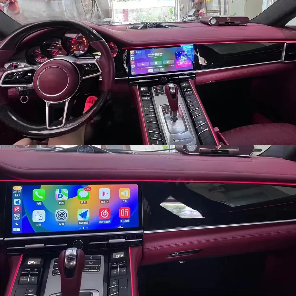 ترقية شاشة مزدوجة تفاعلية لبورشه باناميرا 2010- 2017 نظام الملاحة الذكي نظام تحديد المواقع سيارة مشغل وسائط متعددة Carplay