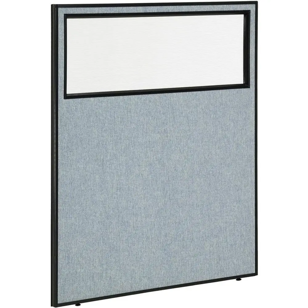 

48.25 Wide x 60 Tall Office Partition Panel with Partial Blue Window