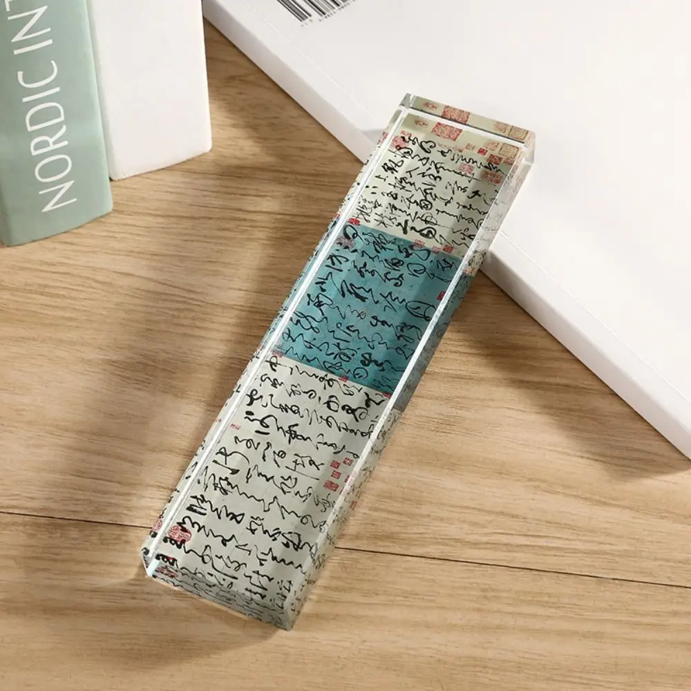 Heavy Enough Clear Crystal Paperweight Pressing Paper Flat Smooth Surface Writing Town Ruler Flat Bottom Rectangle