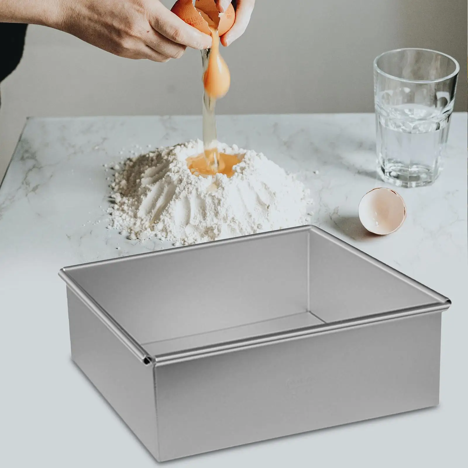 Cheese Cake Pan Baking Sheet Pan Aluminum Alloy Multipurpose Bread Tin Roasting Pan for Kitchen Meatloaf Brownie Biscuits