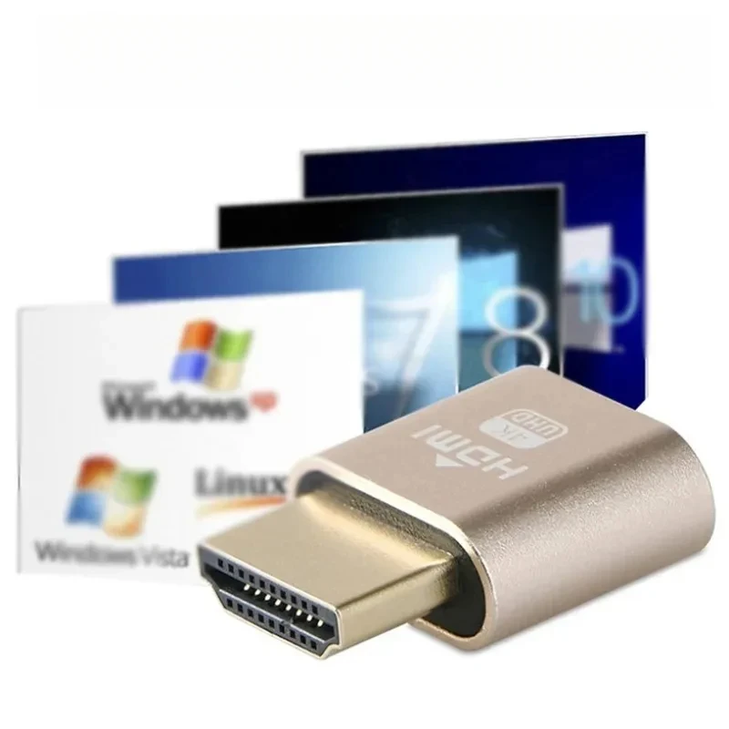 1-4pcs Dummy Plug Virtual Display Headless Ghost Display Emulator HDMI-compatible 4K DDC EDID Dummy Emulator Adapter