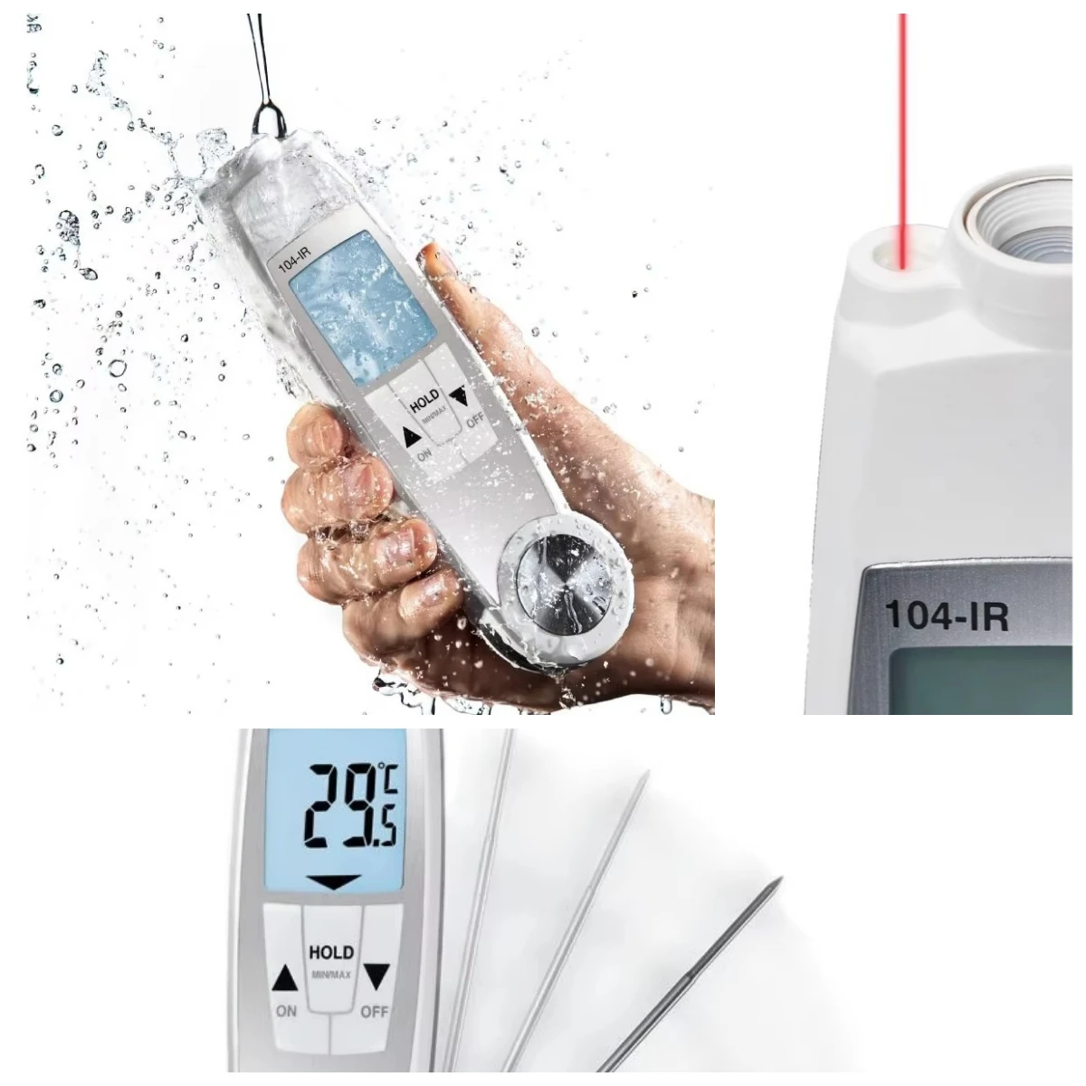 104-IR Multi-Purpose Infrared & Probe Digital Thermometer, Food Safety Thermometer, 0560 1040