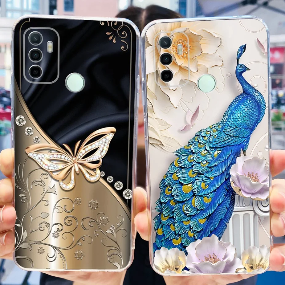 For Oppo A53 Case Oppo A53s Cute Painted Cover Clear Silicone Soft TPU Phone Case For Oppo A53s A 53 s OppoA53 Fundas 6.5'' Bags