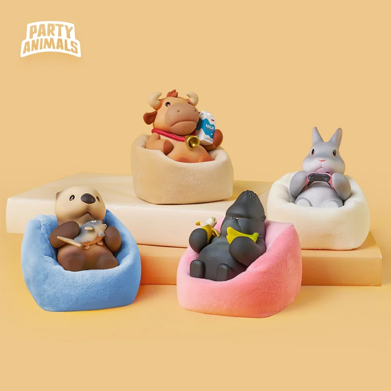 

New Partyanimals Anime Figure Party Animal Lying Win Series Handmade Cute Nemo Duck Collection Figure Desktop Ornament Toy Gift