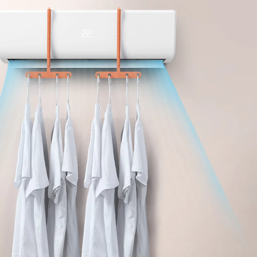 

2pcs Air Conditioner Clothes Hanger Portable Lightweight Drying Rack For Travel No Drill Installation Multi Hanger Space Saving