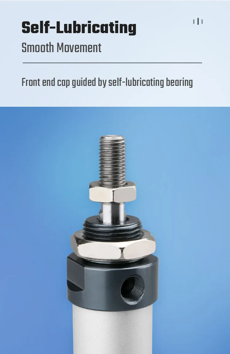 LAIZE MAL Mini-Zylinder, pneumatischer, doppeltwirkender Luftzylinder aus Aluminiumlegierung – Detail 3