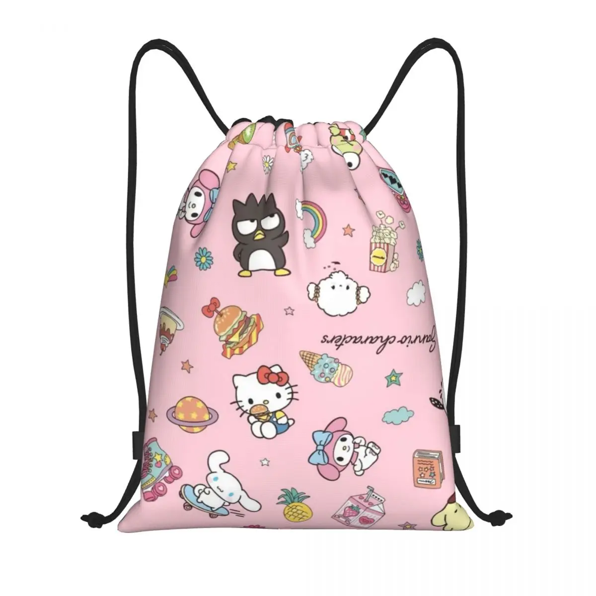 

Little Twin Stars Mykiki Melala Portable Sports Bag Thicken Drawstring Belt Riding Backpack Gym Drawstring Shoes Bag