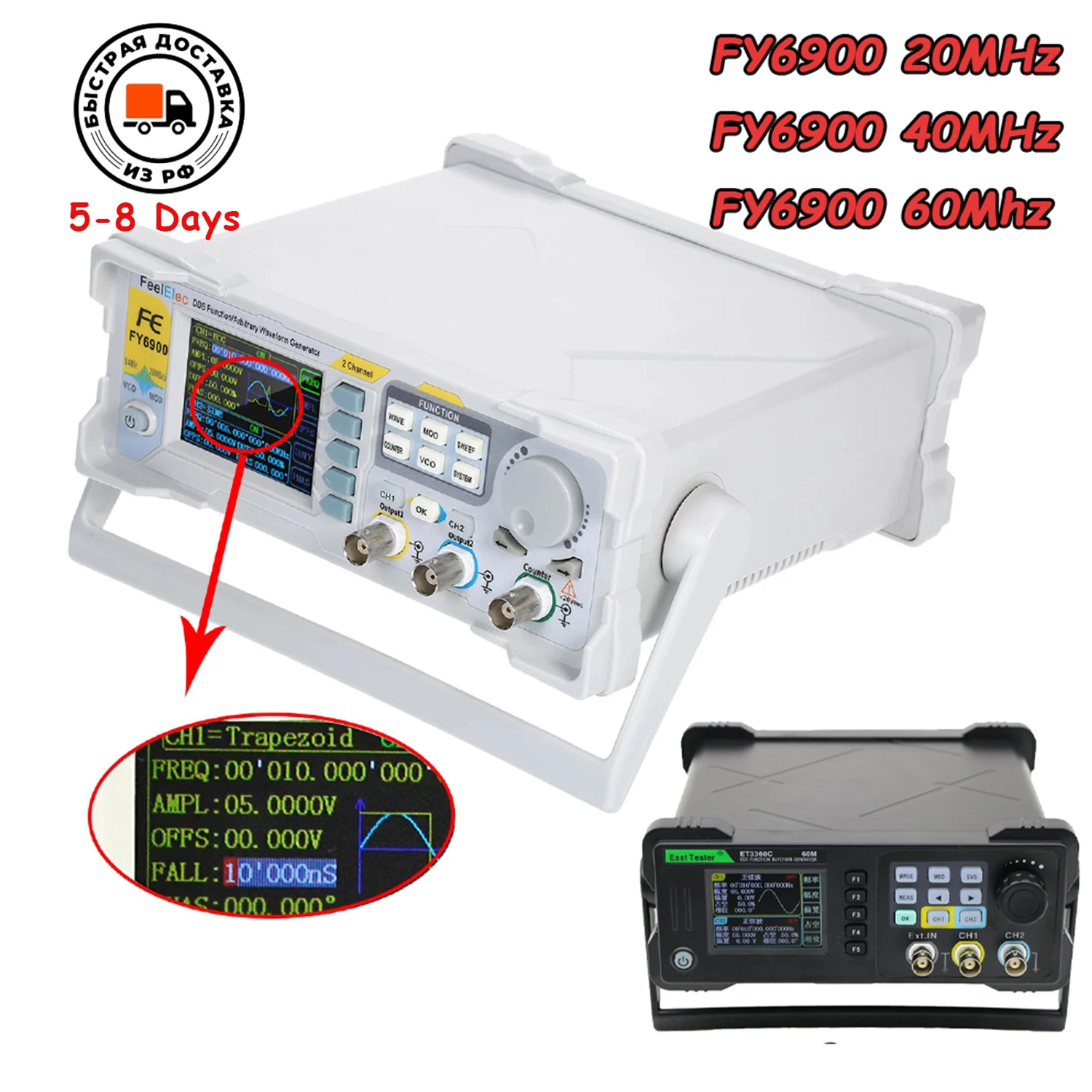 20/60/100MHz Function Signal Generator High Precision Digital DDS Dualchannel Function Signal/Arbitrary Waveform Generator Pulse