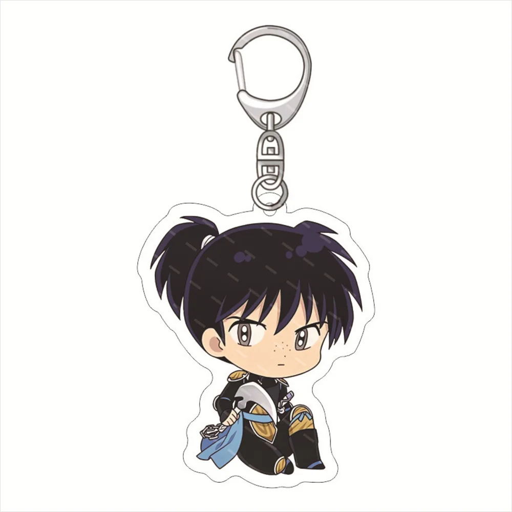 New Classic Anime Inuyasha Keychains Cartoon Figures Higurashi Kagome Sesshoumaru Miroku Acrylic Keyring Collection firend Gift view 5