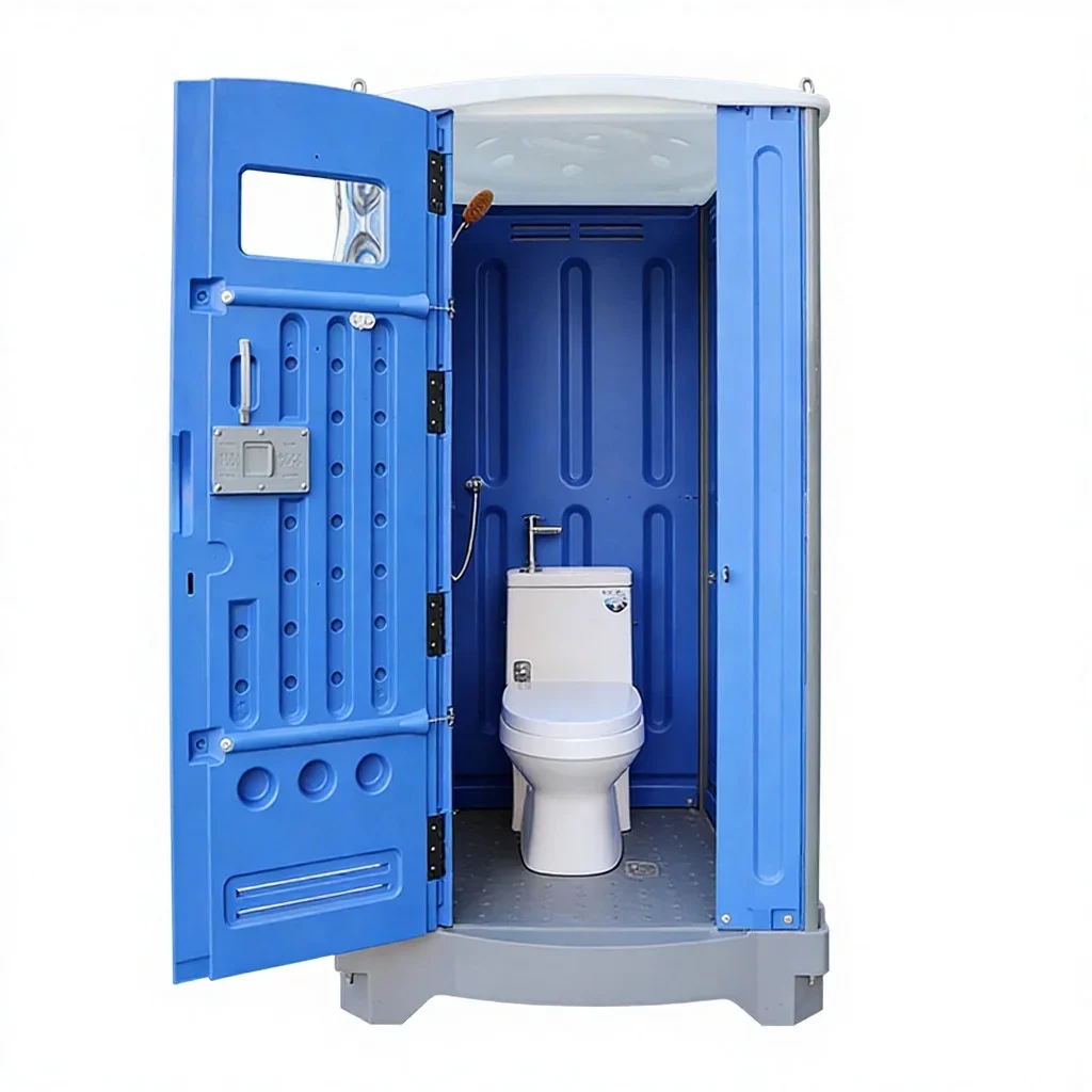 2026 Portable Flushing Toilet and Shower Unit Double Layer Plastic Outdoor Bathroom Mobile Restroom for Outdoor and Public Event