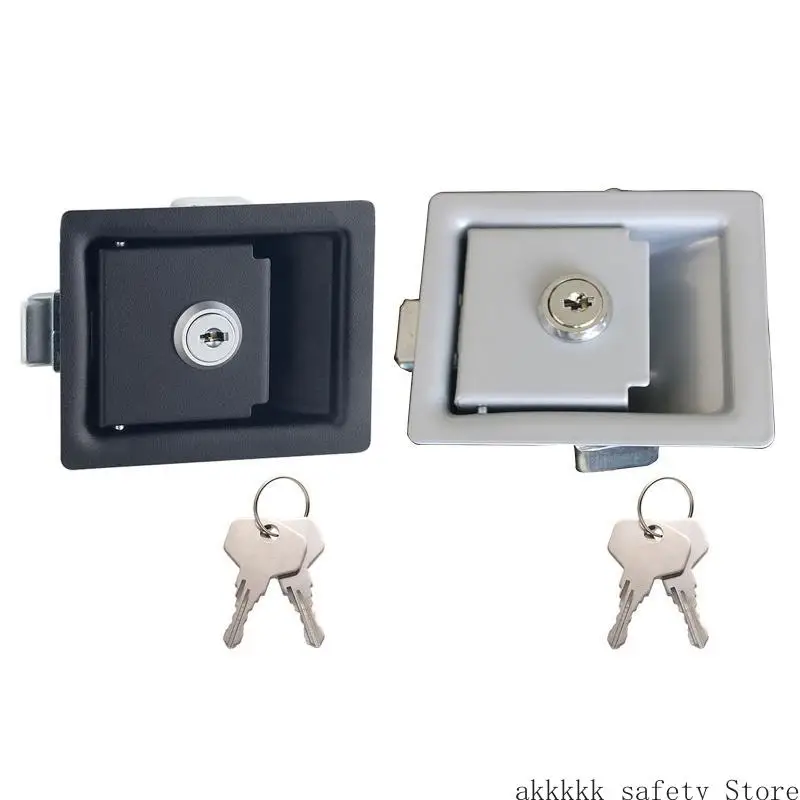 

XXFF RV Travel Trailer Entry Door Lock Paddle Pull Type Panel Lock Metal for Camper Entry Door Lock