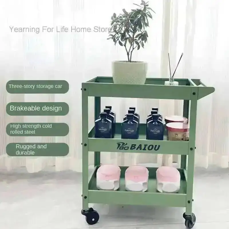 

Bedroom Roller Room Removable Trolley Living Shelf Home Storage Side Table Tool Cart Kitchen Large Capacity Storage Racks