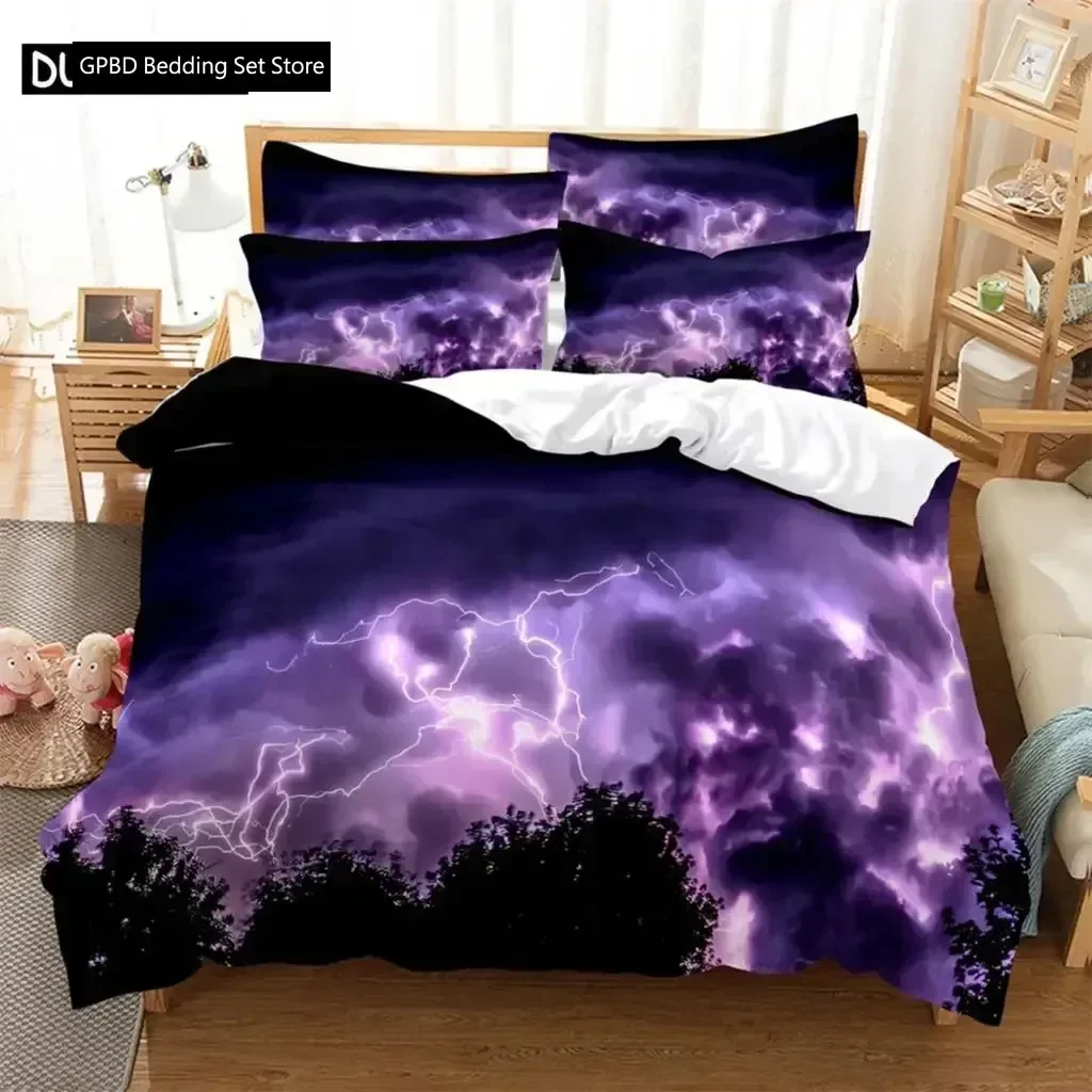 

Purple 3D Digital Bedding Sets Home Bedclothes Super King Cover Pillowcase Comforter Textiles Bedding Set bed cover set