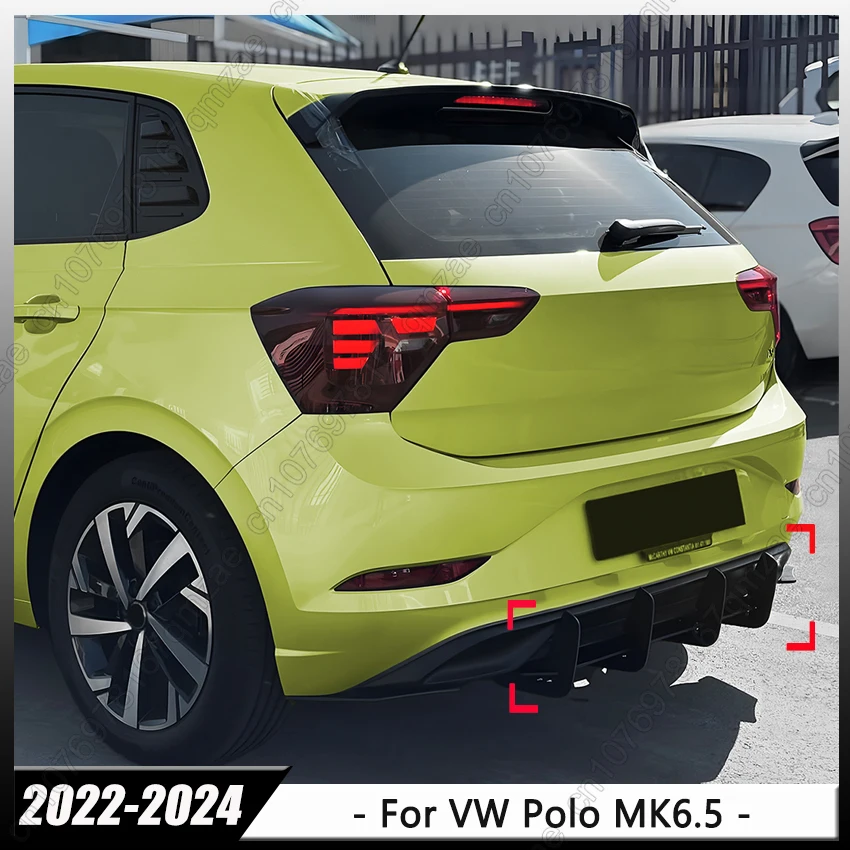 

For VW Polo MK6.5 Base Standard Version 2022-2024 New Style Car Rear Bumper Spoiler Diffuser Rear Side Splitter Spoiler Lip