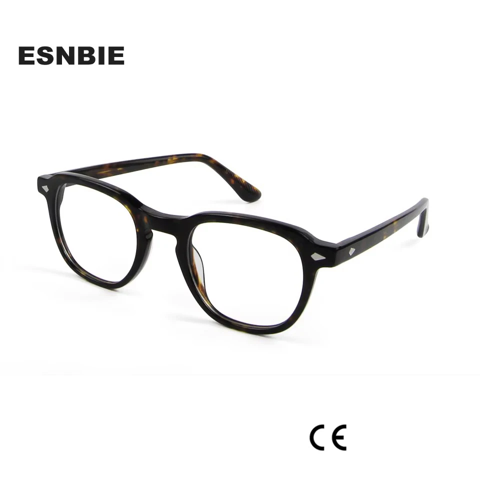 

Designer Tortoise Acetate Optical Myopia Glasses Frame for Women Men Rivet Oval Square Eyeglasses Frame Oculos