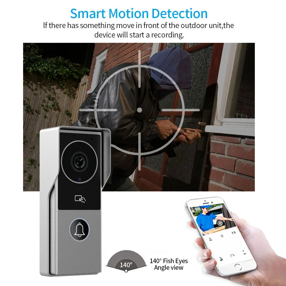 7/10 inch 4 Wired Video Intercom System Kits for Villa Apartment Video Doorbell Doorphone with Lock Control RFID IC Card Unlock