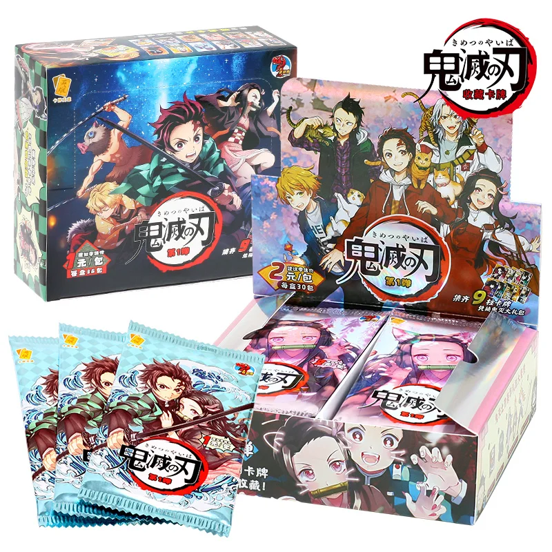 Demon Slayer Card Kimetsu No Yaiba TCG Game Anime Action Figure Anime One Piece Naruto Family Table Playing Collection Box Cards