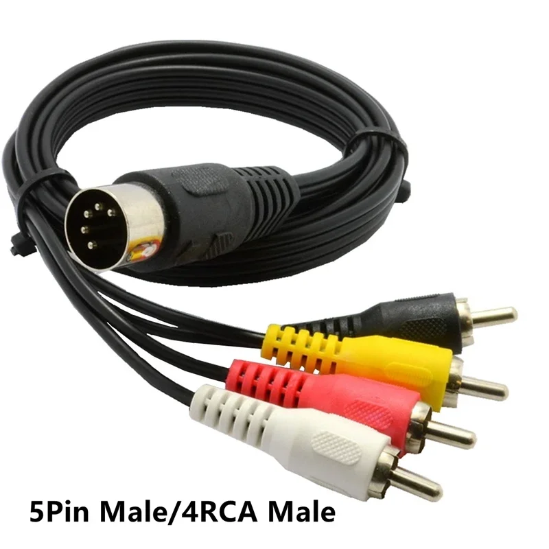 5Pin DIN męski kabel MIDI do 4 RCA męski wtyk Audio do systemów Stereo Naim Quad 5 Pin DIN wtyk męski najnowszy 0.5m 1.5m