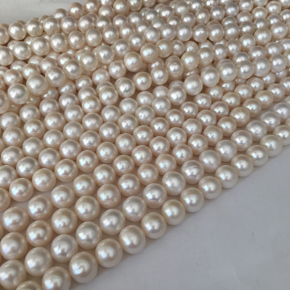 free shipping,38 cm high luster 10.3-11.3 mm perfect round ,100% nature freshwater pearl material fewer flaws