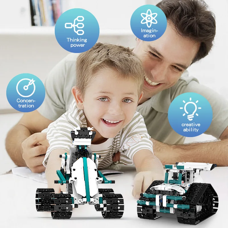 Technical Intelligent Robot K96131 APP Remote Control Building Blocks Bricks Programming USB Gift Sets Toys Construction Kids