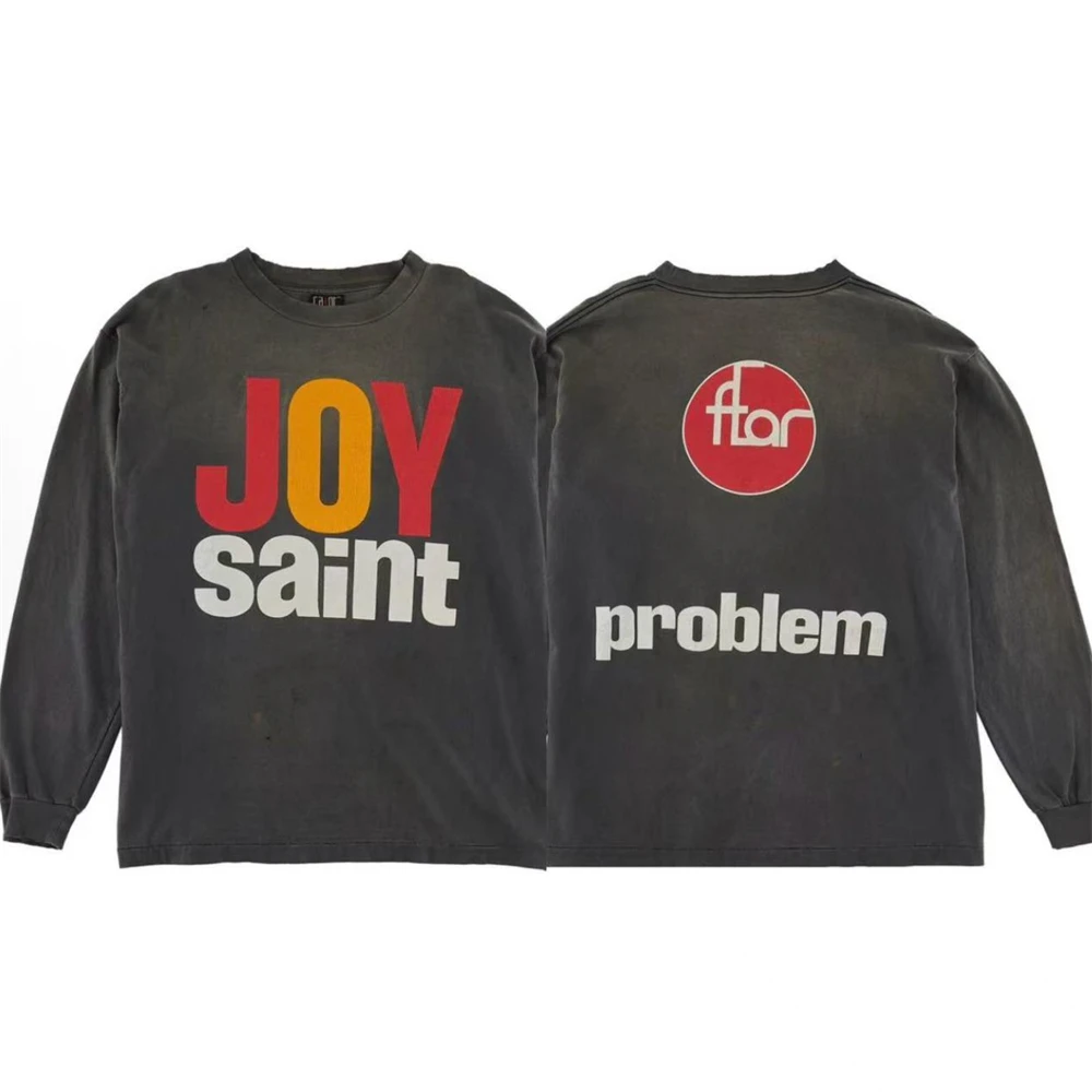 

Футболка с длинными рукавами SAINT, красочные футболки с буквенным принтом, мужские и женские футболки высокого качества, футболки