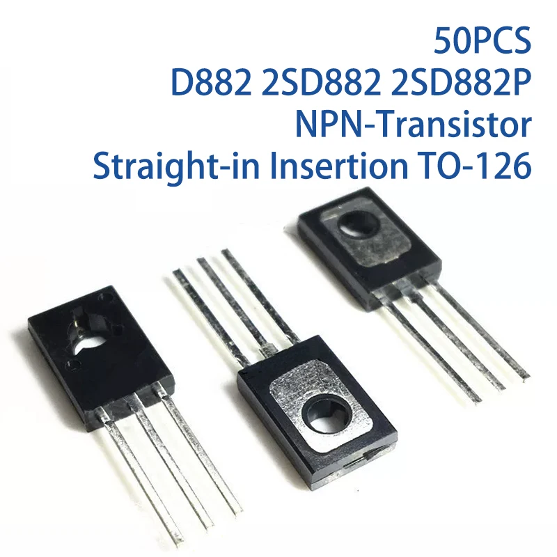 50PCS D882 2SD882 2SD882P NPN-Transistor Straight-in Insertion TO-126