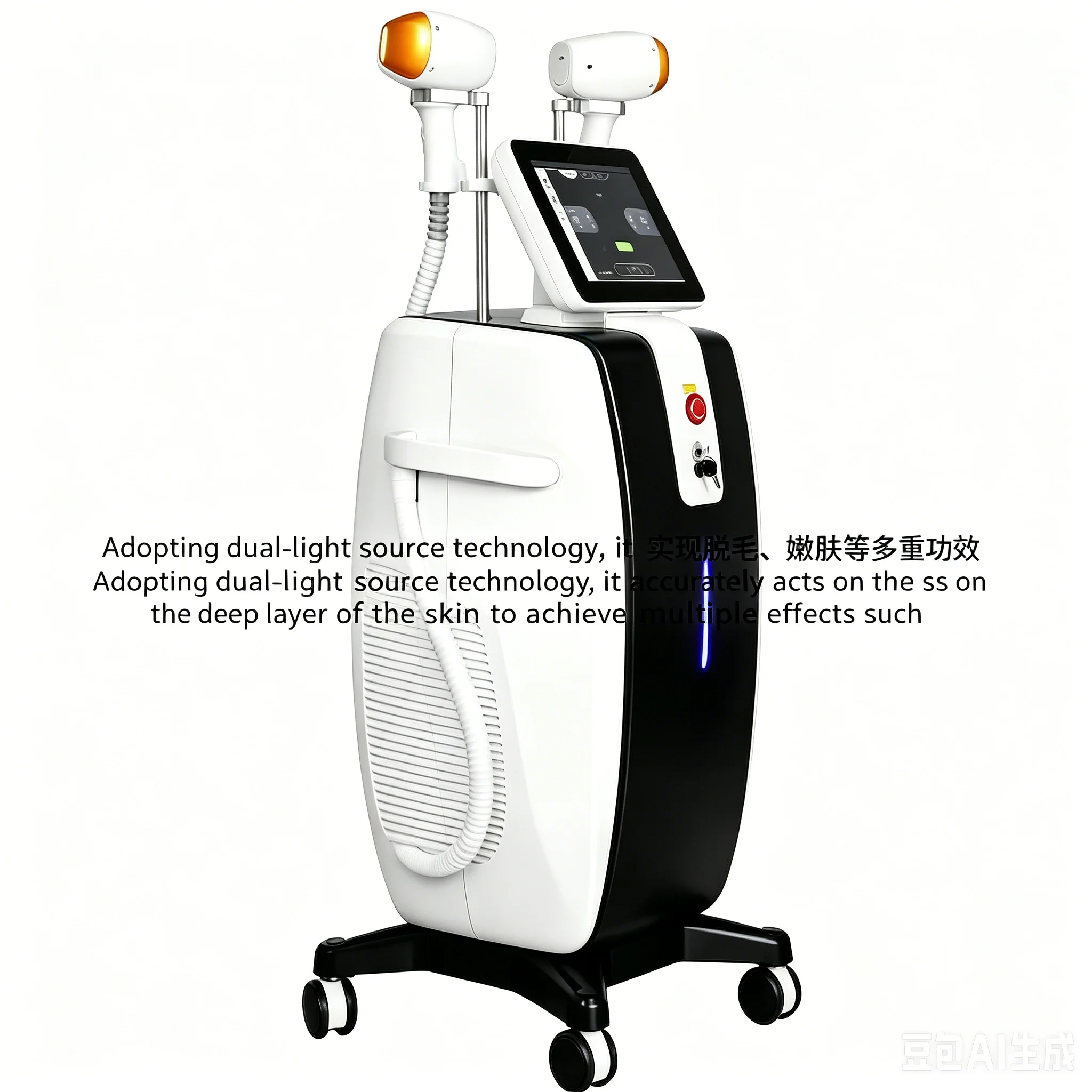 FAC 5000W Ice Titanium Laser Machine with Three Wavelengths Vertical Black Silver Dual Handle for Permanent Hair Removal Beauty