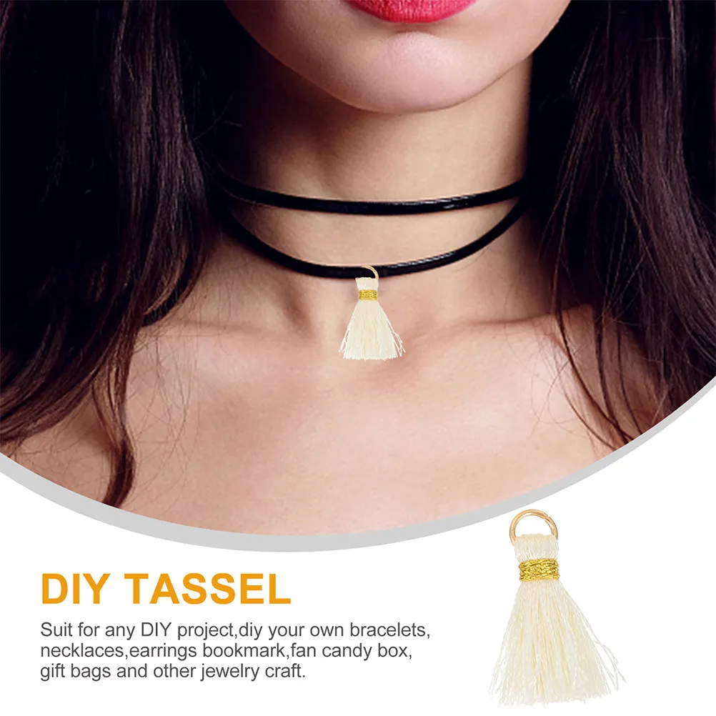 30Pcs High Quality Straightened Handmade Tassels with Golden Outer Ring for DIY Crafts Jewelry Bookmarks Car Curtains Hanging